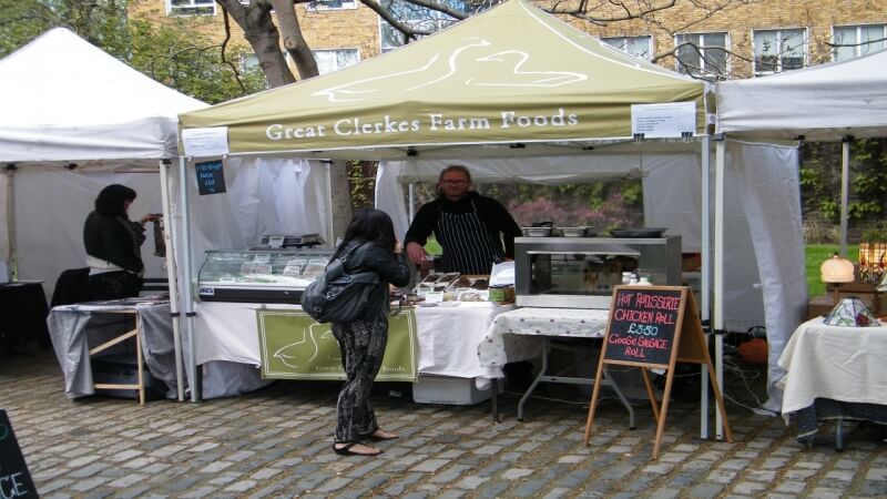 Market stall collection point