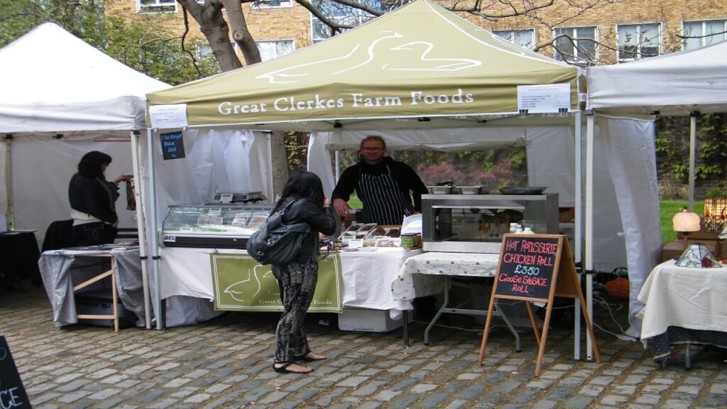 Market stall collection point